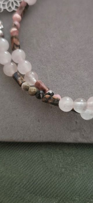 Collar y pulsera chakras plata