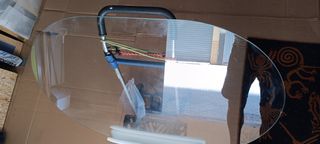 Cristal mesa ovalada transparente