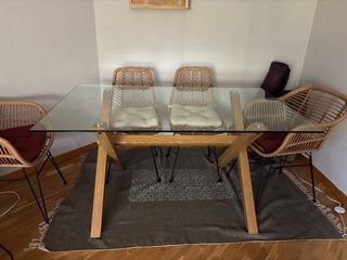 Mesa cristal comedor (sin sillas)