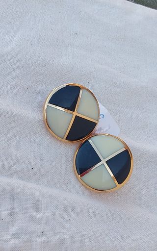 Pendientes vintage blanco y negro márfil