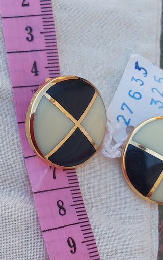 Pendientes vintage blanco y negro márfil