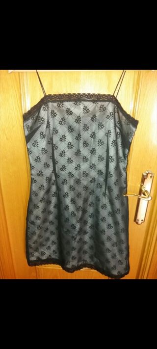 Vestido fiesta negro encaje Talla M