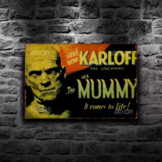PLACA METALICA LA MOMIA CARTEL PELICULA TERROR
