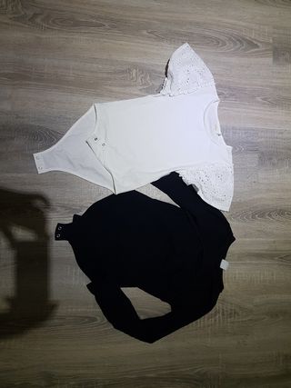 Bodys niña: blanco de Sfera y negro de Zara 11-12 