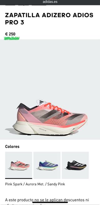 Adidas Adizero Mujer - Zapatillas Rosa/Blancas 