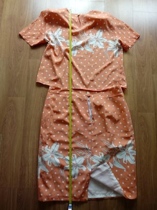 Conjunto Burberrys - lunares naranja