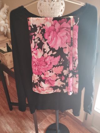 Conjunto 2 piezas talla grande - Negro/Rosa