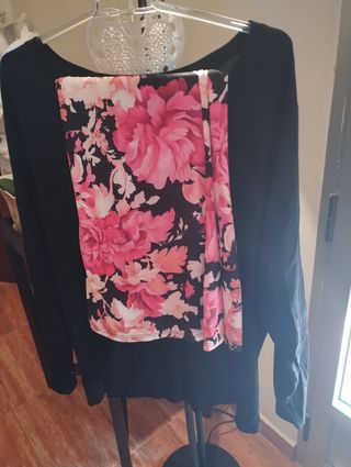 Conjunto 2 piezas talla grande - Negro/Rosa