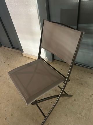 Mesa plegable y 2 sillas terraza - metal y cristal