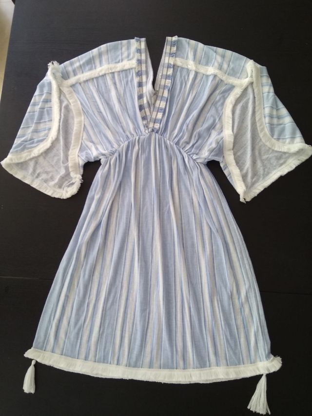 Kaftan azul y blanco - India