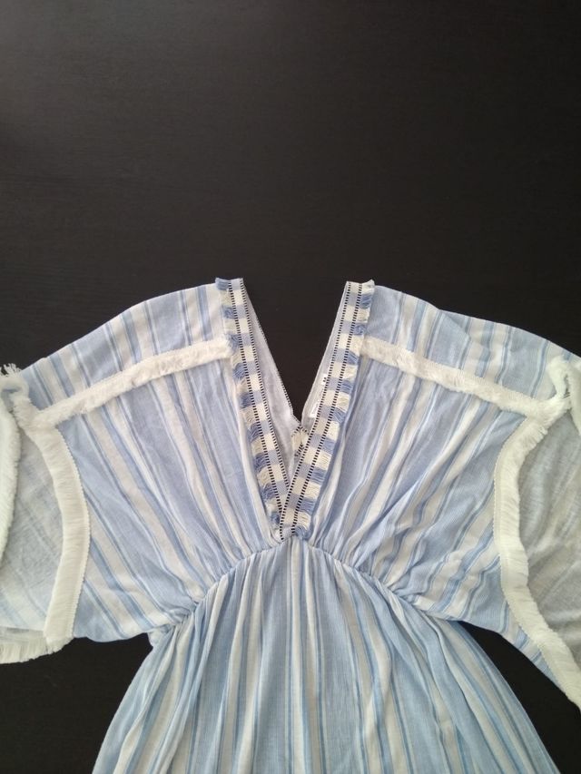 Kaftan azul y blanco - India