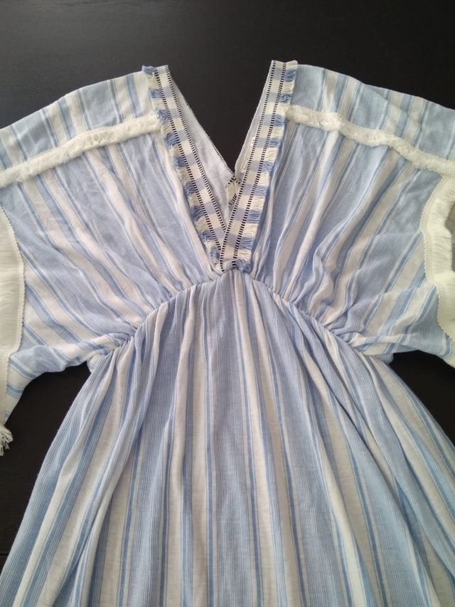 Kaftan azul y blanco - India