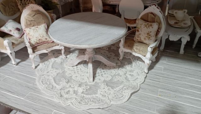 Tovaglia / tappeto pizzo shabby chic casa bambole
