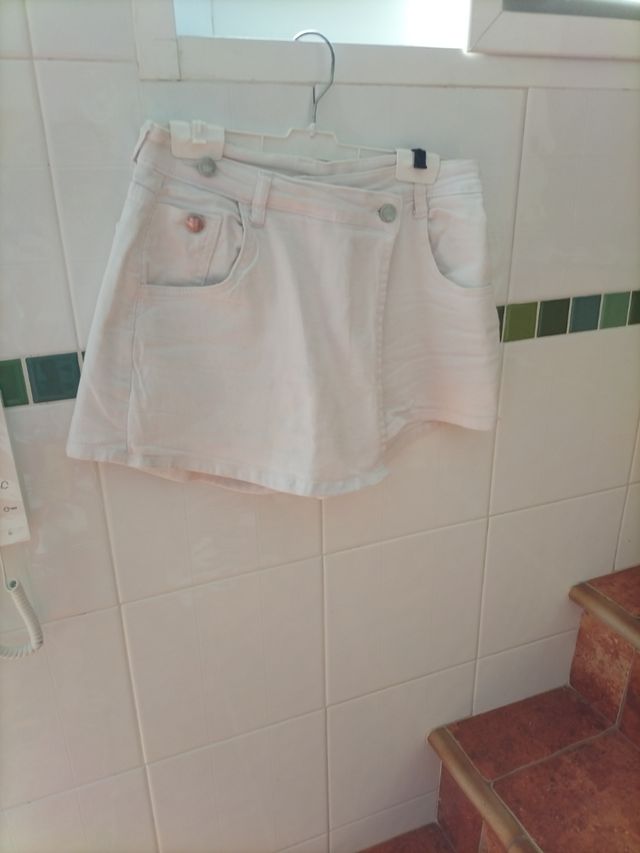 Short blanco mujer - Falda pantalón