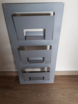 Porta Riviste Metallo Grigio - 3 scomparti