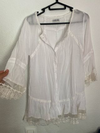 Blusa blanca croché