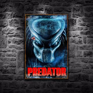 PLACA METALICA PREDATOR CINE FANTASTICO CARTEL 