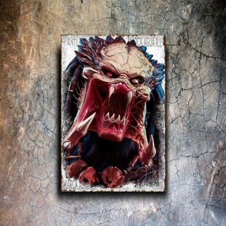 PLACA METALICA PREDATOR CINE FANTASTICO CARTEL 