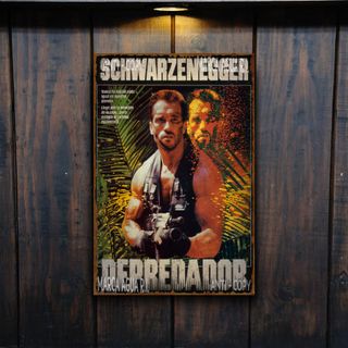 PLACA METALICA PREDATOR CINE FANTASTICO CARTEL 