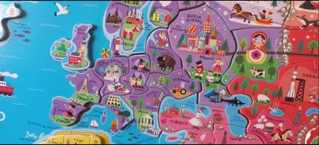 Mapa mundi de puzzle imantado