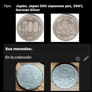 Moneda 500 Yenes Japón 2001
