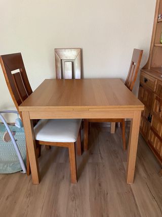 Mesa extensible madera - 4 sillas