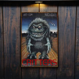 PLACA METALICA CRITTERS CARTEL CINE FANTASTICO