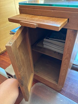 Escritorio madera y cristal vintage