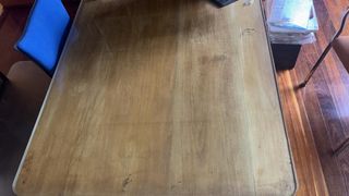 Escritorio madera y cristal vintage