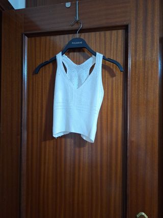Top blanco Hollister - crochet