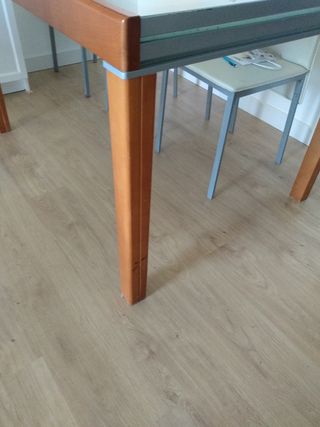 Mesa cristal madera - extensible