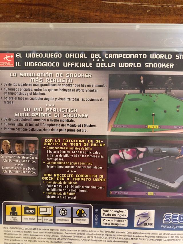 WORLD SNOOKER CHAMPIONSHIP 2007 para Ps3