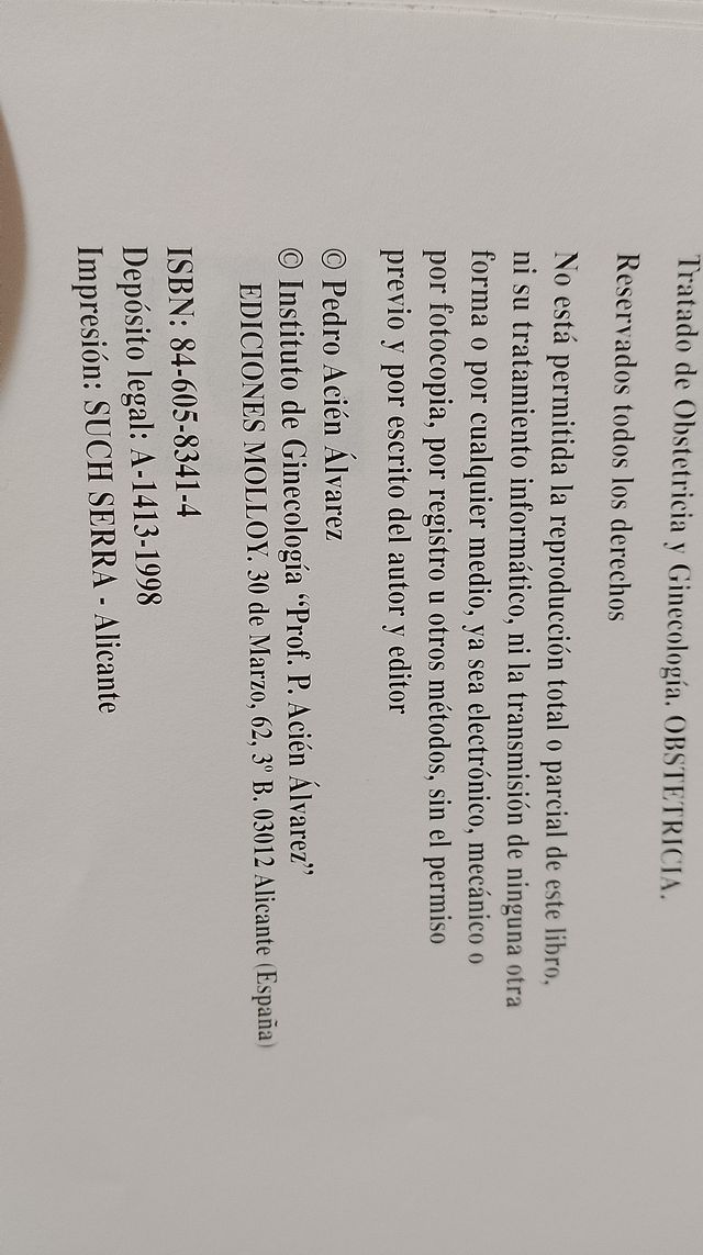 Osbstetricia y Ginecologia (tratado)