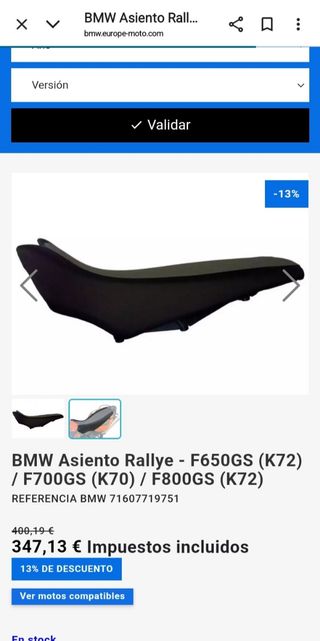 Asiento Rallye BMW F800GS. F650GS F700GS 