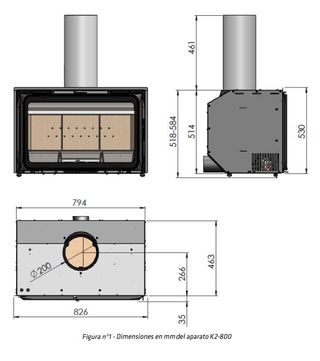 Lareira Lacunza K2 800