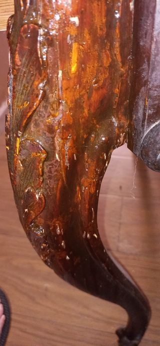 Antiguo tocador de mármol y madera