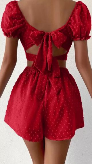 Conjunto rojo top y falda