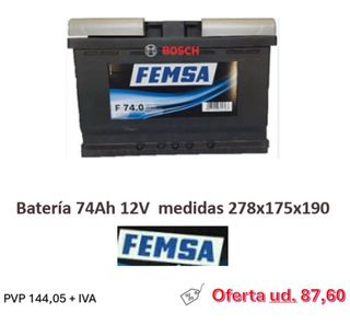 Batería Coche FEMSA 74Ah 12V