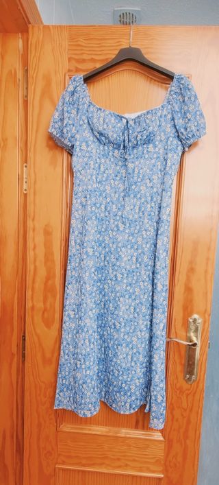 Vestido azul floral talla S - NUEVO
