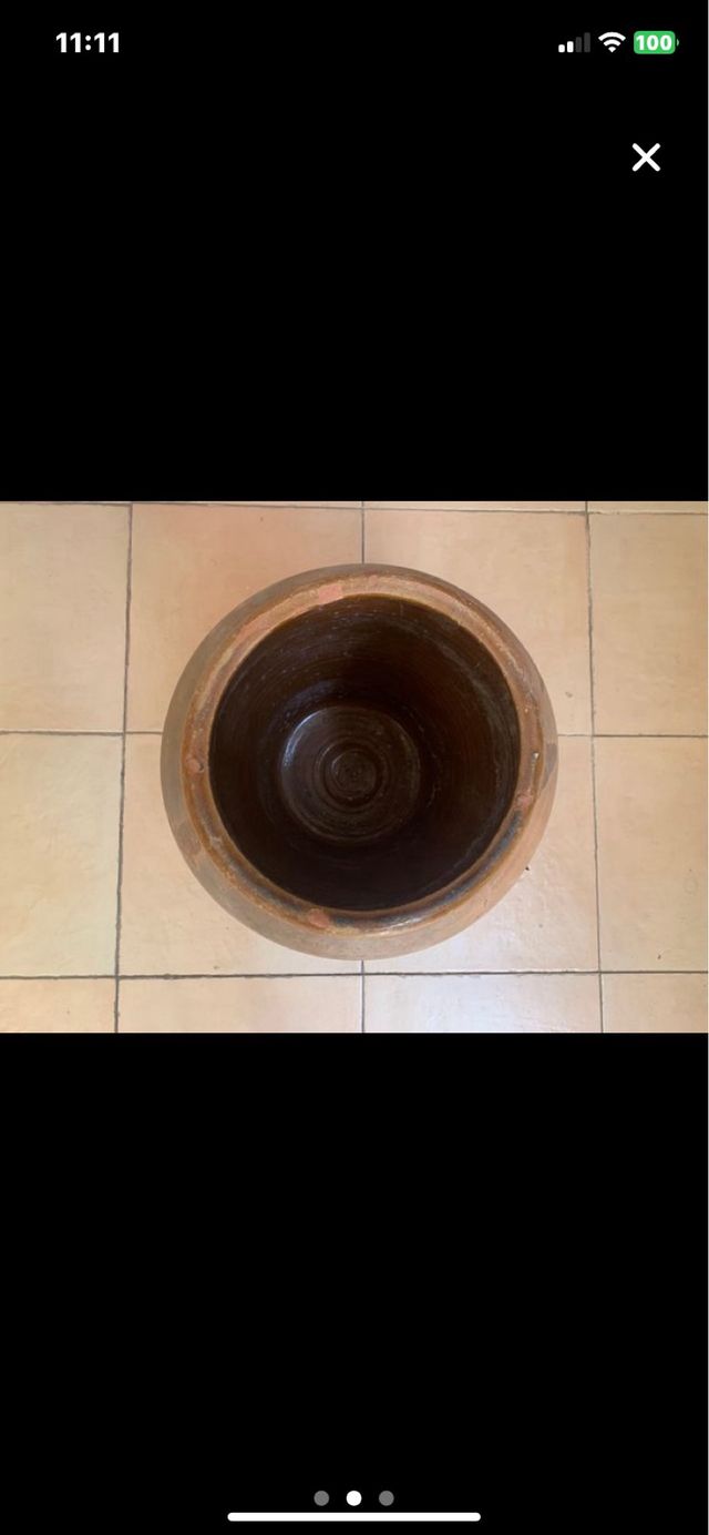 Vasija barro grande antigua