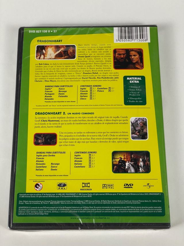 DVD Dragonheart 1 & 2 (Doblada)