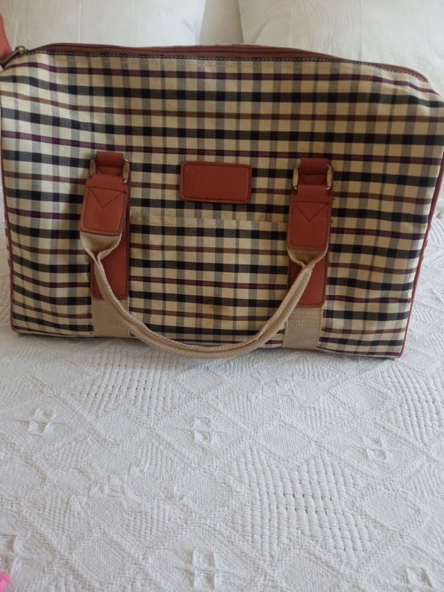 Bolso viaje marrón beige