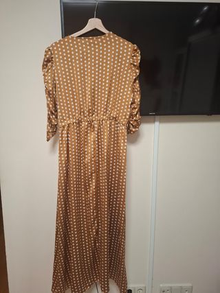 Vestido lunares marrón-blanco