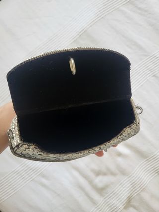 Bolso pequeño blanco y plata