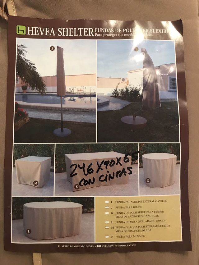 Funda Muebles Jardín 246x90x65cm