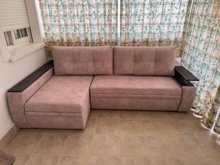 Sofá cama chaise longue rosa