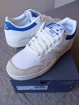 Zapatillas New Balance 480 talla 39.5 blanco/azul