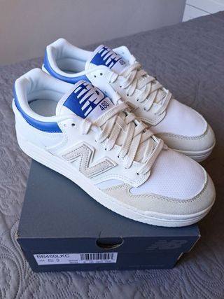 Zapatillas New Balance 480 talla 39.5 blanco/azul