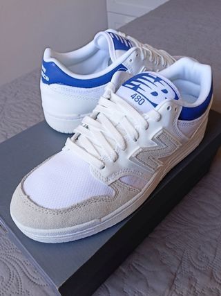 Zapatillas New Balance 480 talla 39.5 blanco/azul