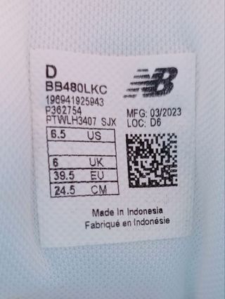 Zapatillas New Balance 480 talla 39.5 blanco/azul